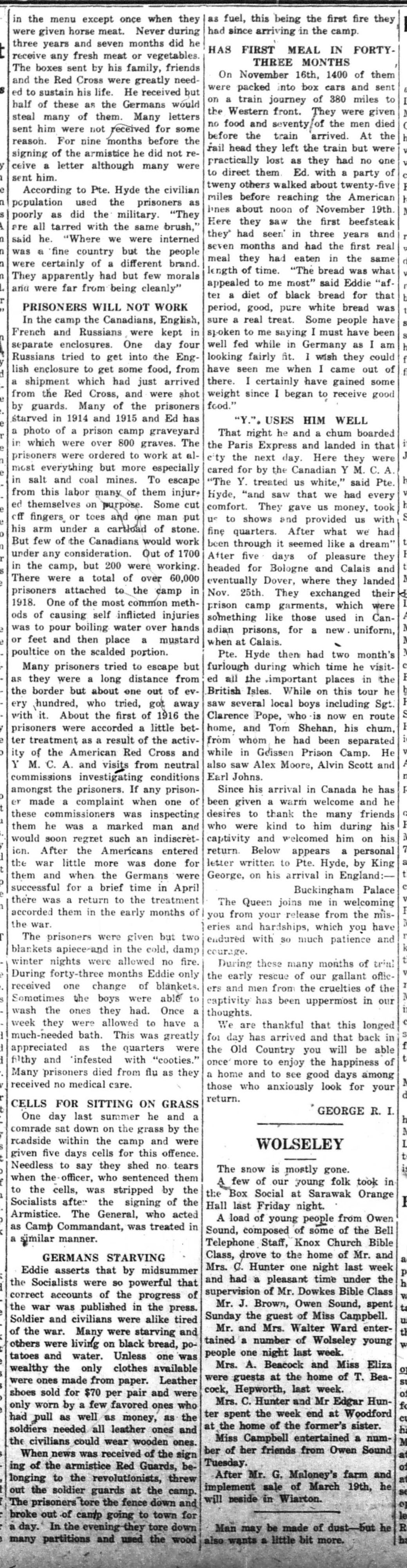 Canadian Echo Wiarton, March 19, 1919 (part 2)